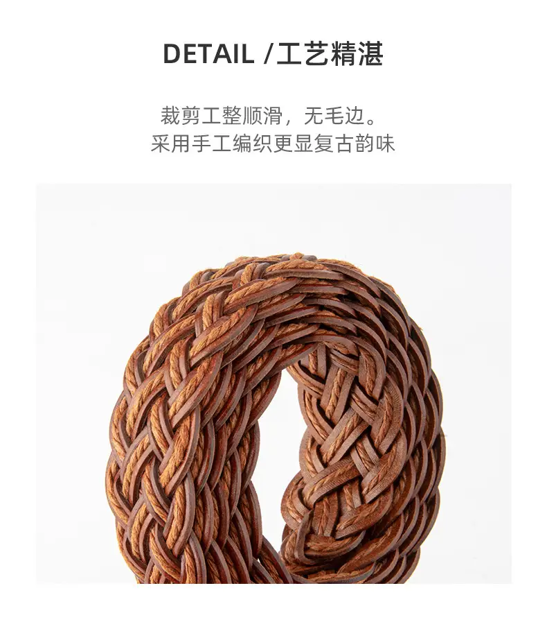Hand-Woven Women's Pin Buckle Belt Brown — feature 7