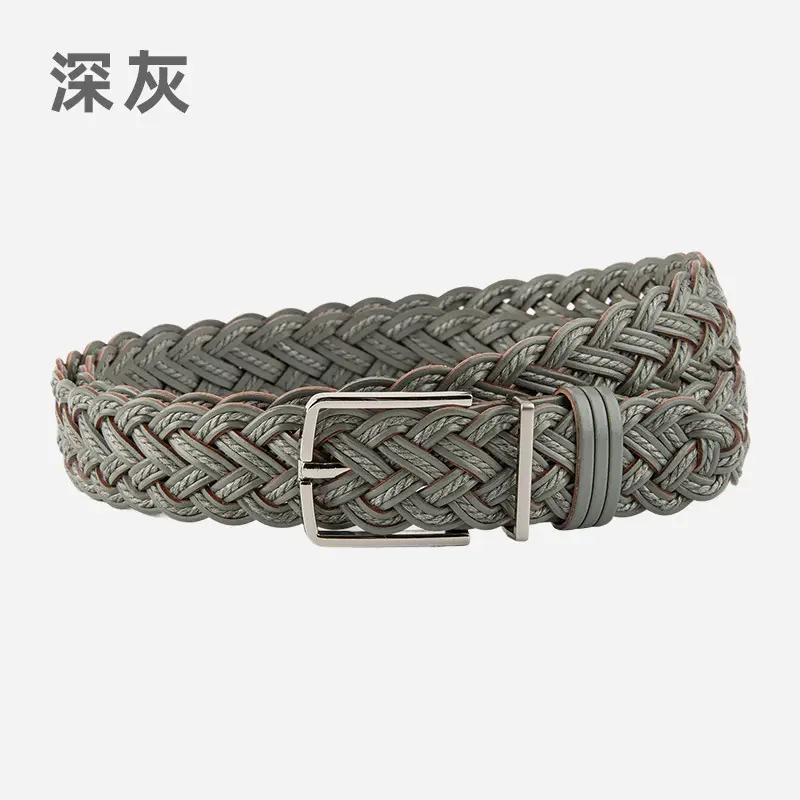 Hand-Woven Women's Pin Buckle Belt Brown - Image 4