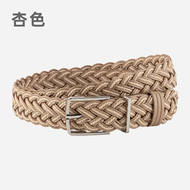 Hand-Woven Women's Pin Buckle Belt Brown - Image 5