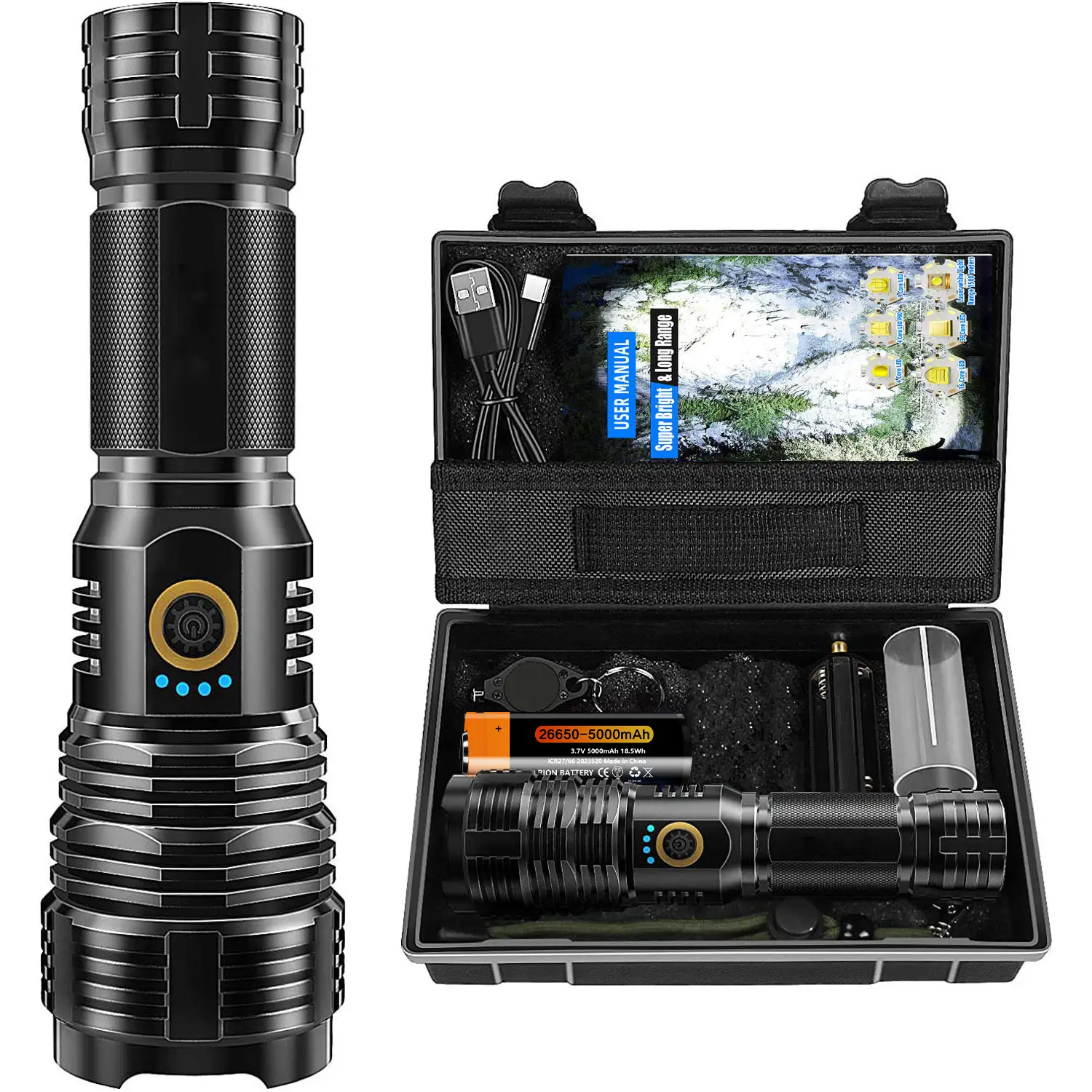 Cross-Border Strong Light Flashlight Xhp70.2 — feature 16