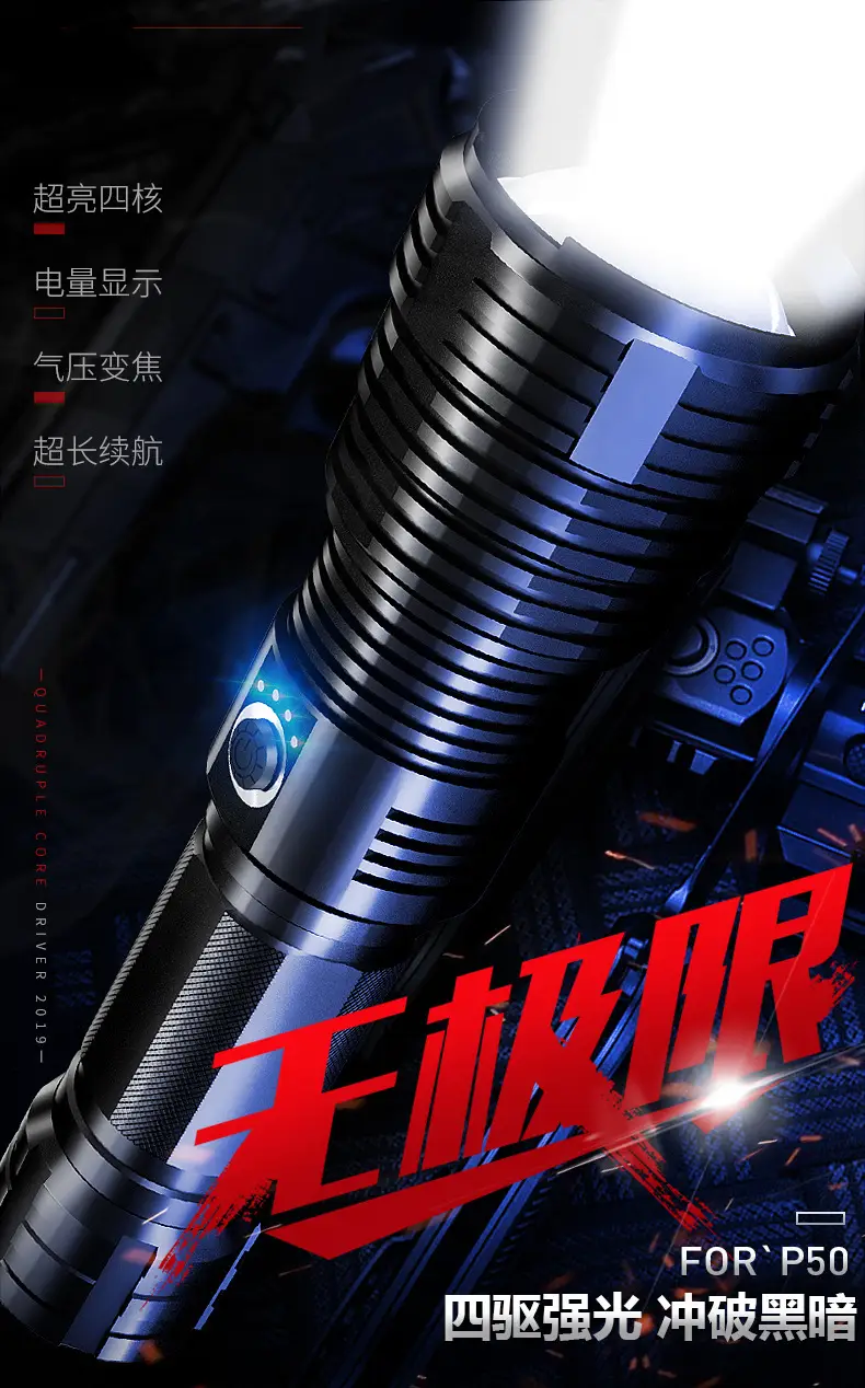Cross-Border Strong Light Flashlight Xhp70.2 — feature 5