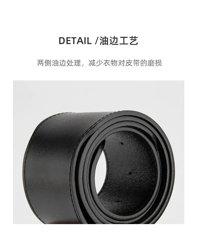 New Black Genuine Leather Wide Belt for Women with Pin Buckle — feature 7