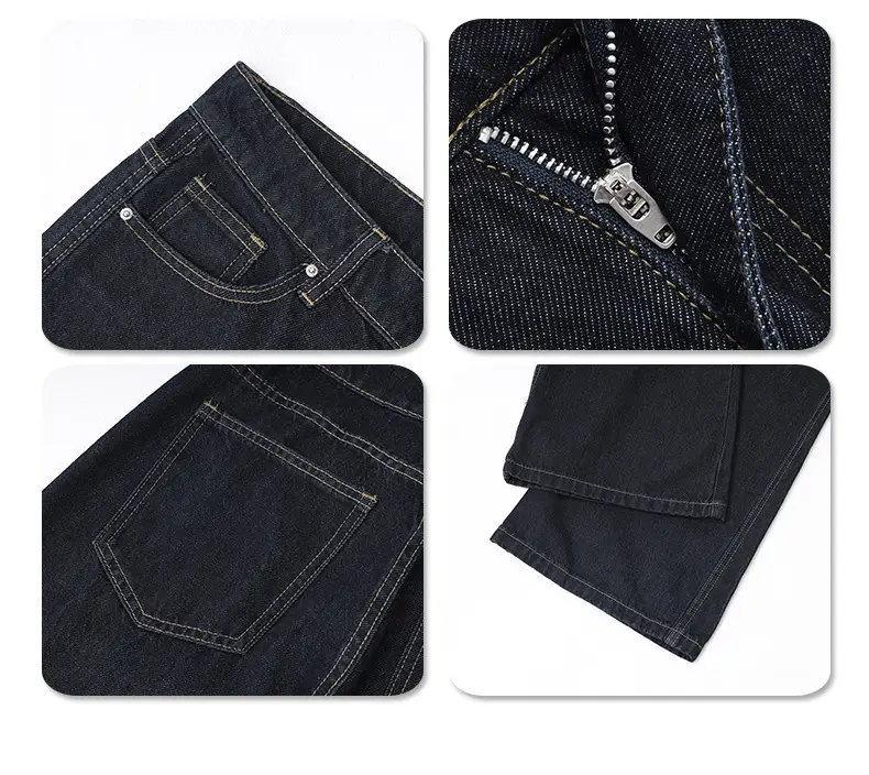 American Retro Dark Blue Flared Jeans Women Low Waist — feature 7