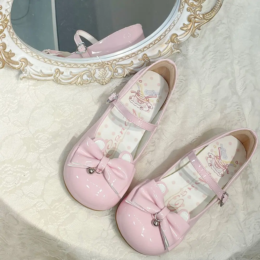 New Jk Lolita Mary Jane Leather Shoes, High-End Bow Bell Accessories, Fairy Lolita Shoes - Image 2