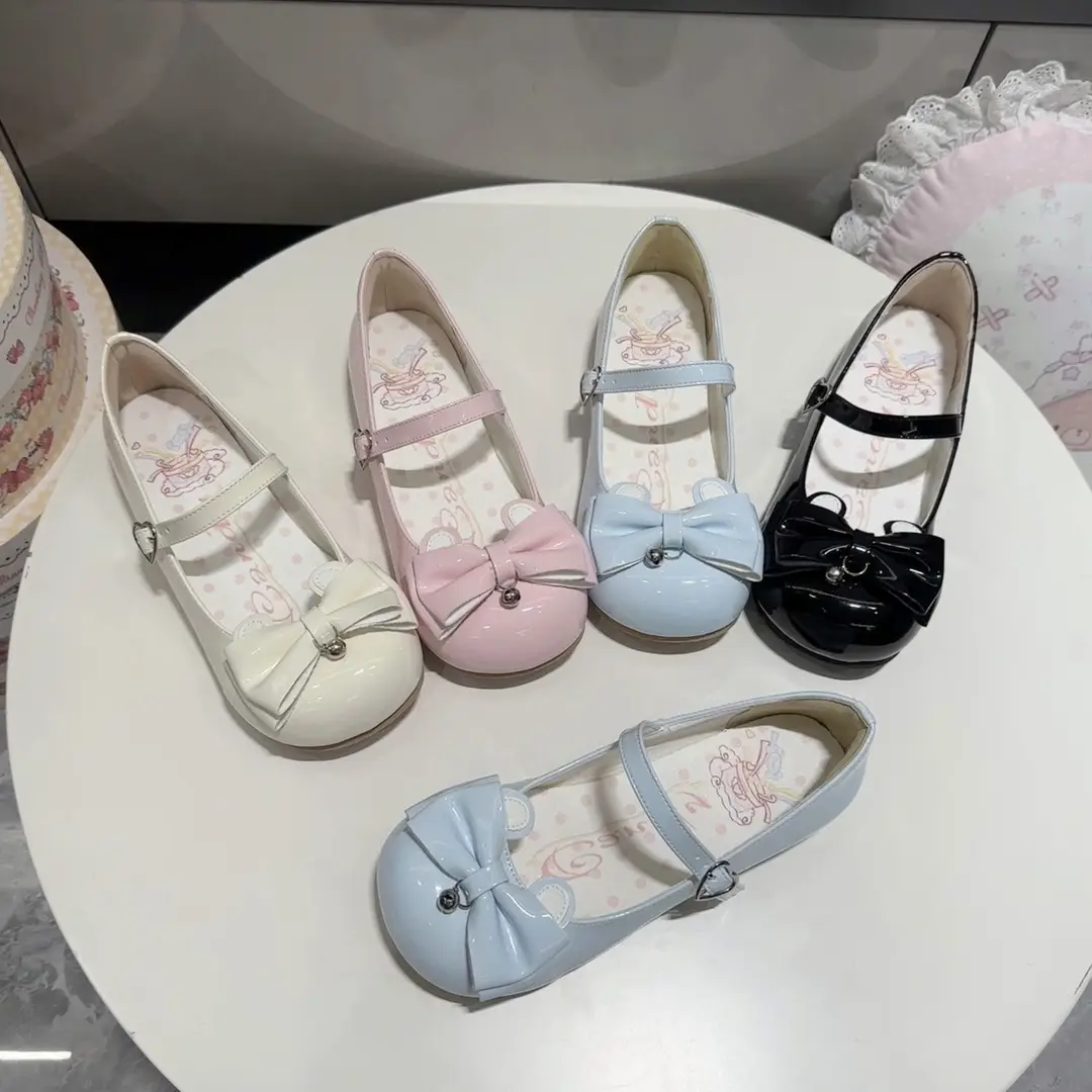 New Jk Lolita Mary Jane Leather Shoes, High-End Bow Bell Accessories, Fairy Lolita Shoes - Image 3