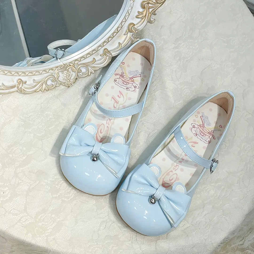 New Jk Lolita Mary Jane Leather Shoes, High-End Bow Bell Accessories, Fairy Lolita Shoes - Image 4