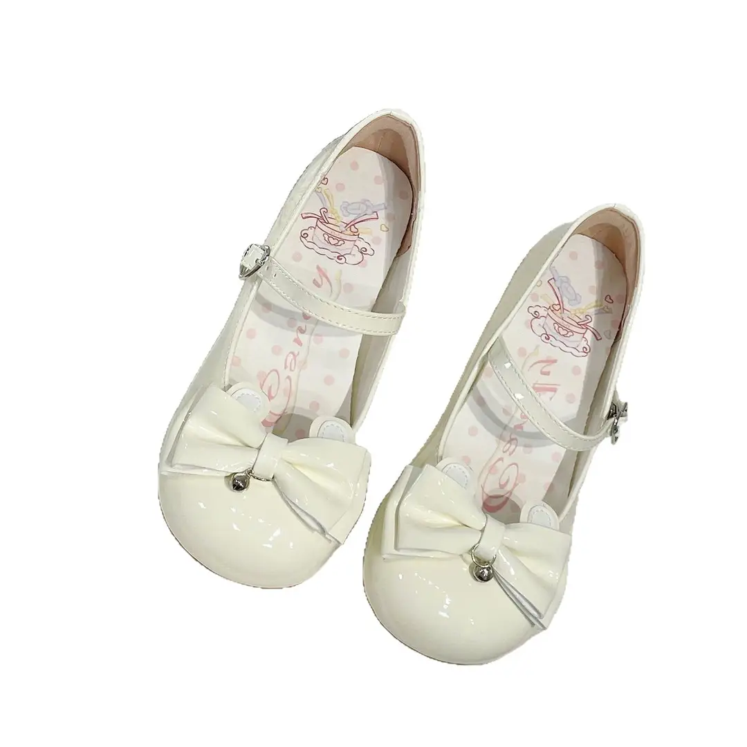 New Jk Lolita Mary Jane Leather Shoes, High-End Bow Bell Accessories, Fairy Lolita Shoes - Image 5