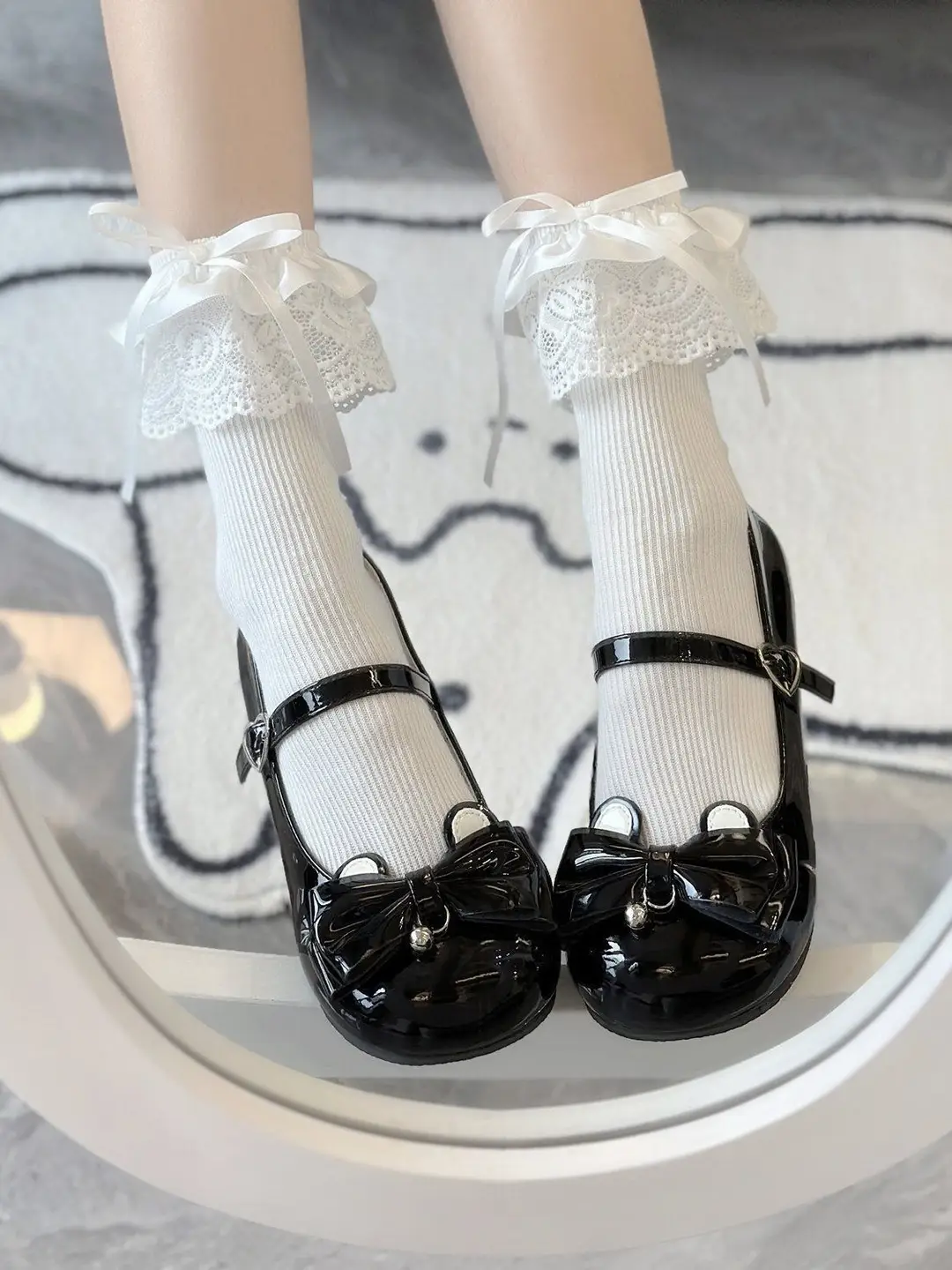 New Jk Lolita Mary Jane Leather Shoes, High-End Bow Bell Accessories, Fairy Lolita Shoes — feature 13