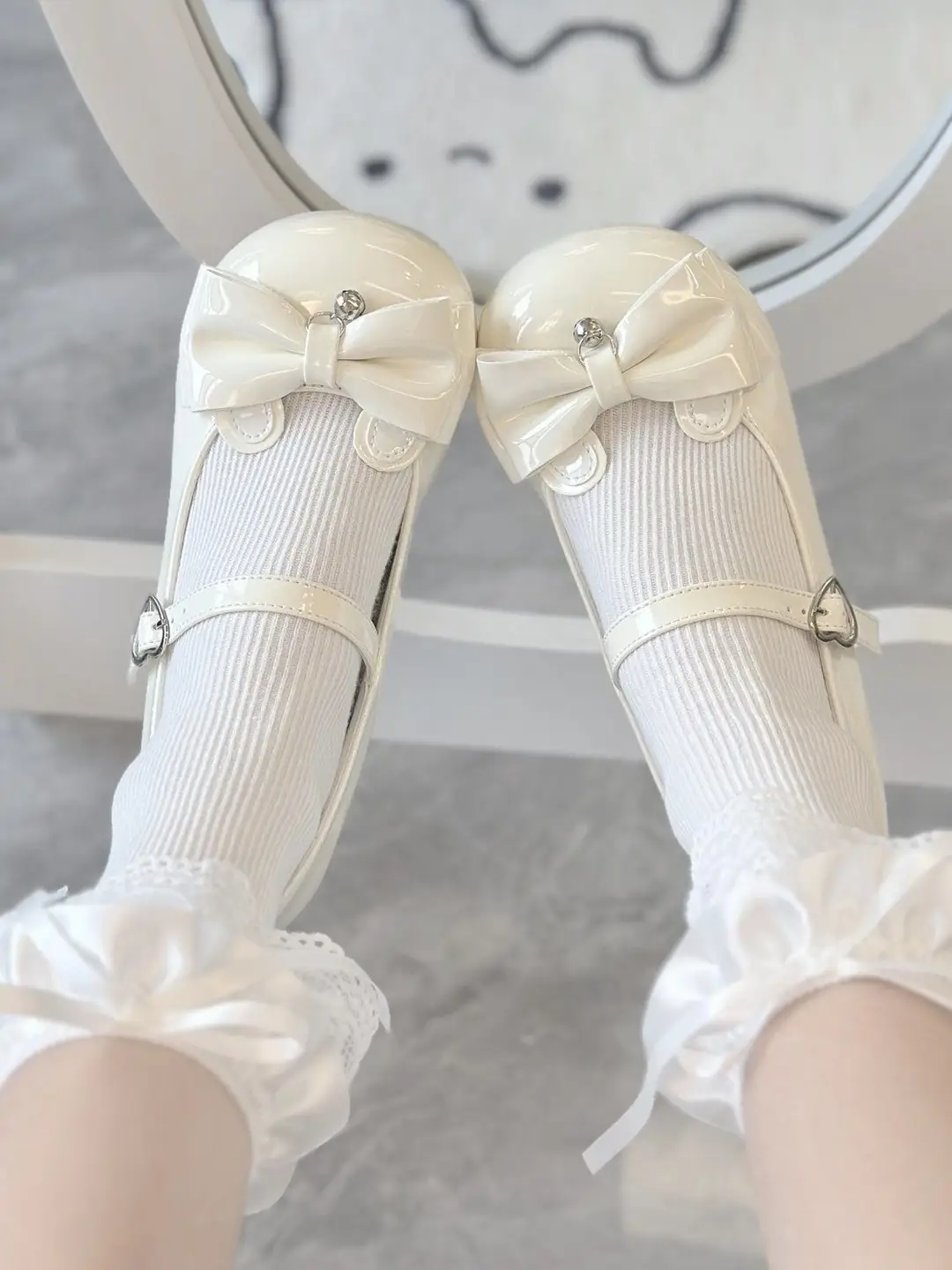 New Jk Lolita Mary Jane Leather Shoes, High-End Bow Bell Accessories, Fairy Lolita Shoes — feature 9