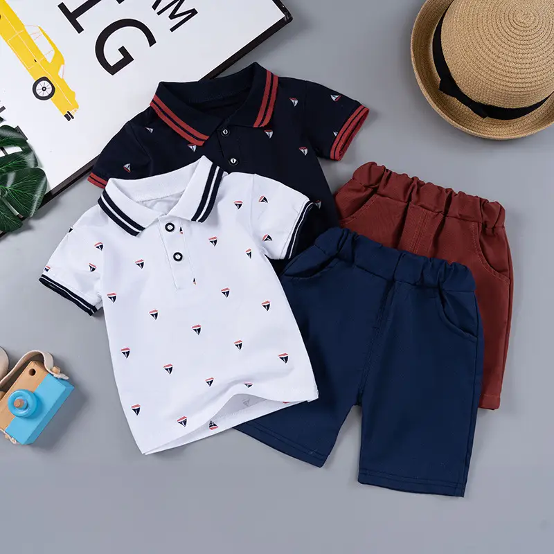 Boys Polo Short Suit Kids Summer Two Piece Set - Image 4