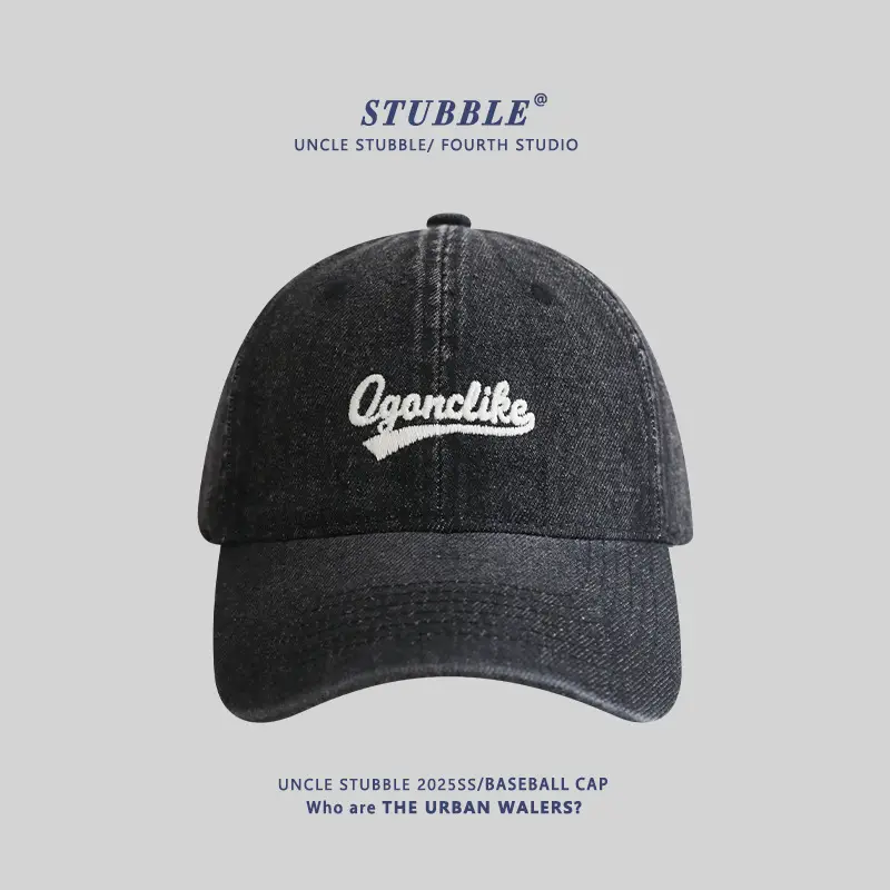 Vintage Denim Baseball Cap with Sunshade & Duckbill Cap - Image 3