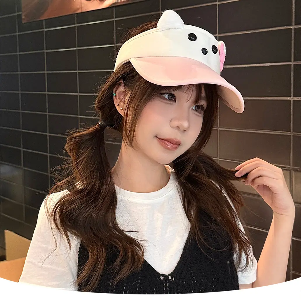 Cute Cartoon Sun Hat for Girls Light Blue Peaked Cap — feature 1