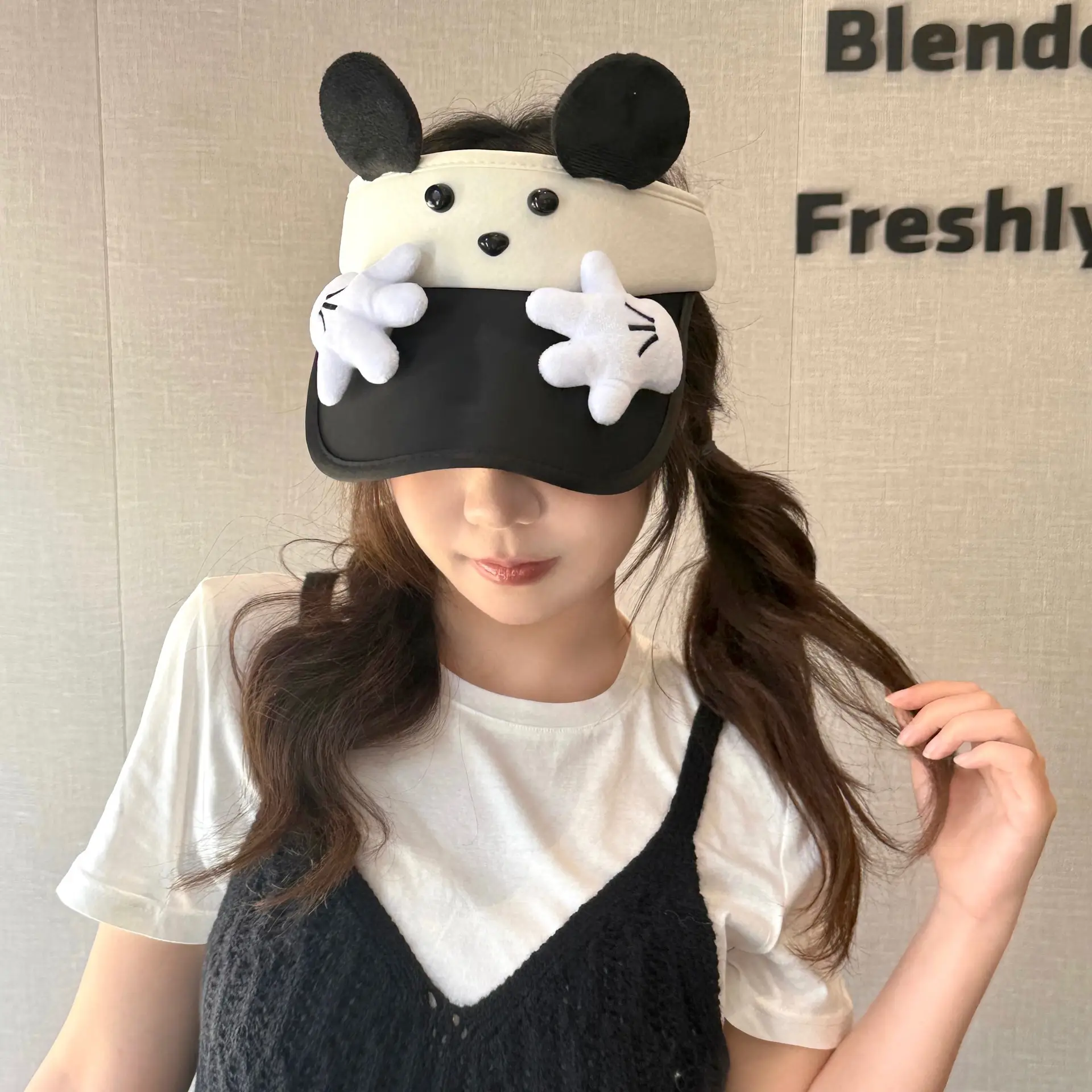 Cute Cartoon Sun Hat for Girls Light Blue Peaked Cap — feature 14