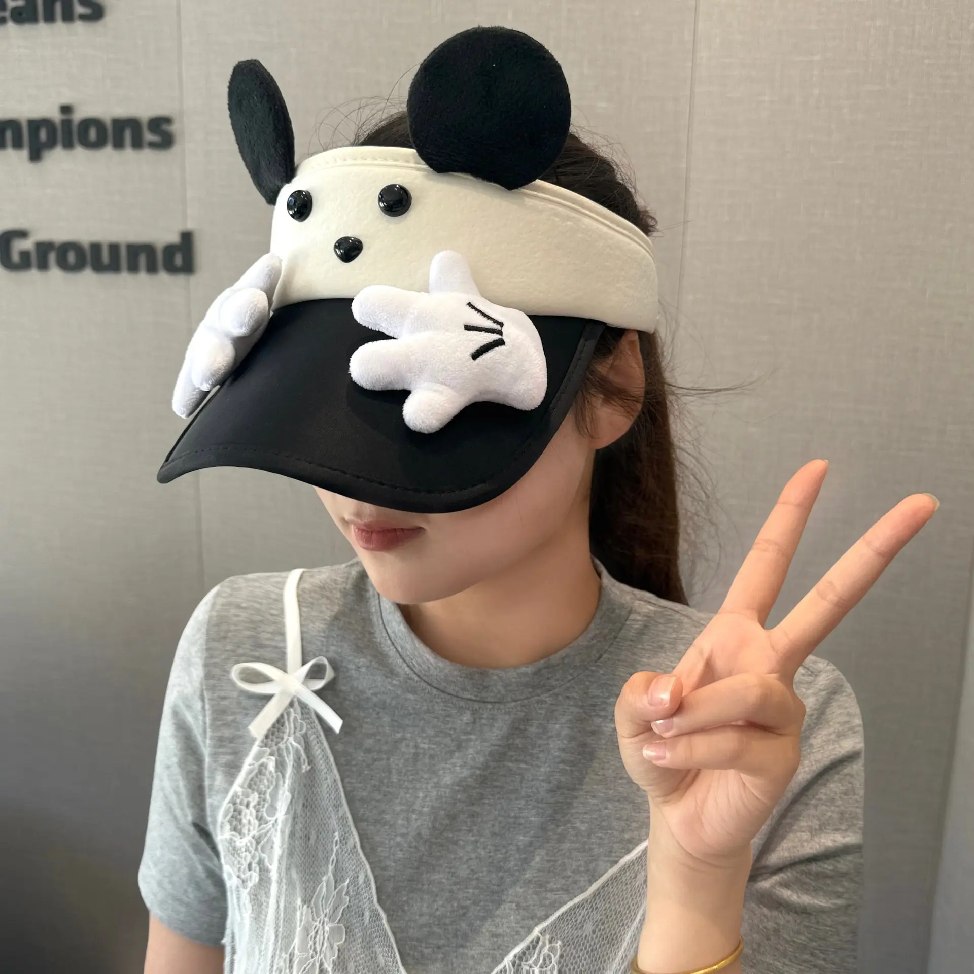 Cute Cartoon Sun Hat for Girls Light Blue Peaked Cap — feature 15