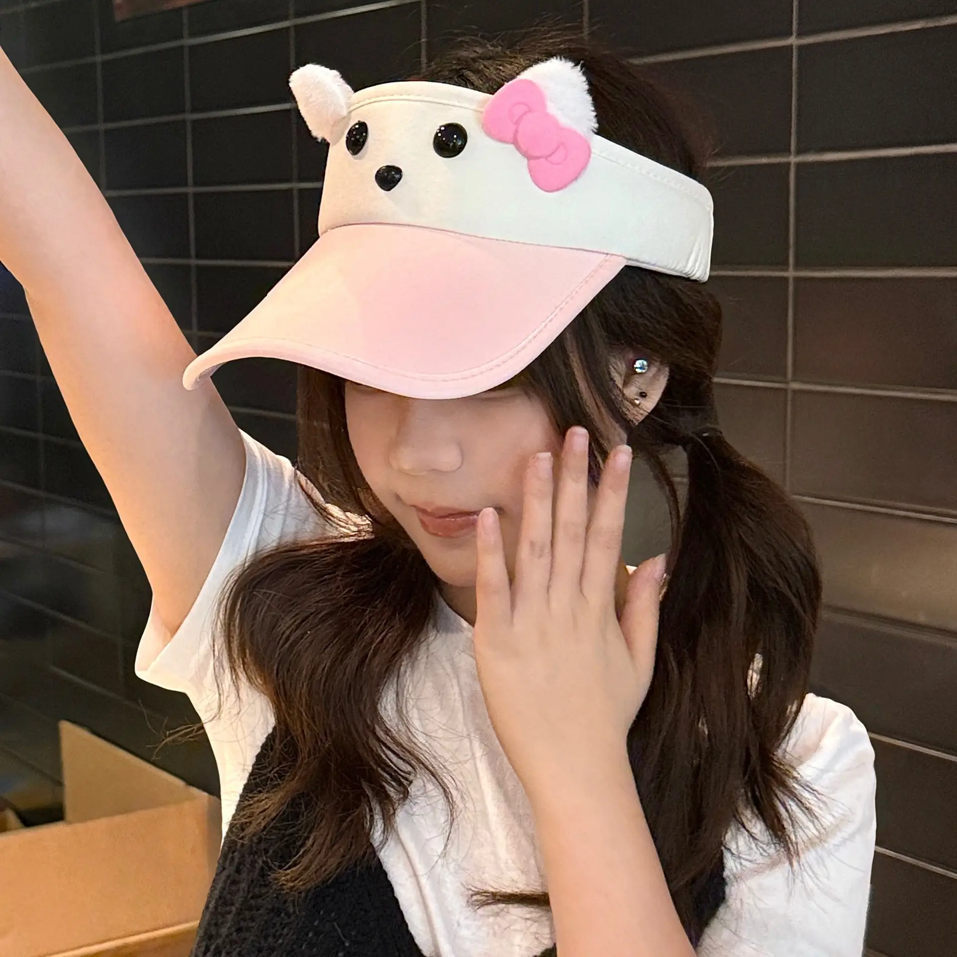 Cute Cartoon Sun Hat for Girls Light Blue Peaked Cap — feature 17