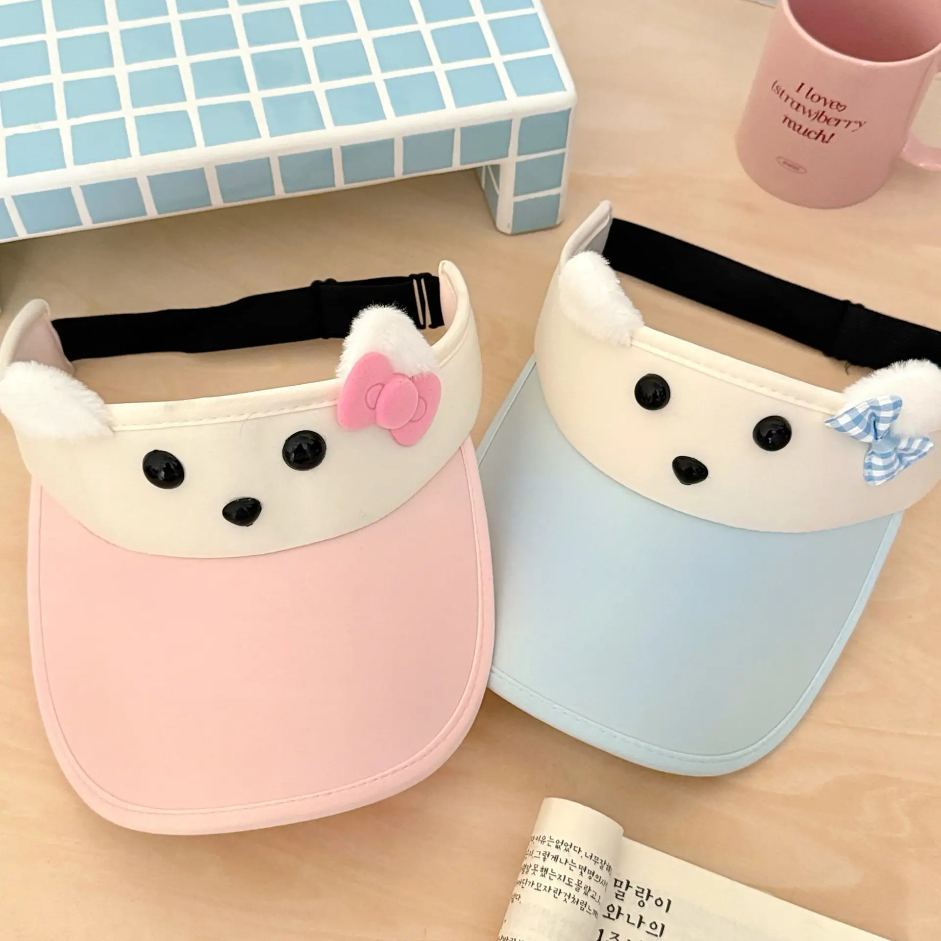 Cute Cartoon Sun Hat for Girls Light Blue Peaked Cap — feature 24