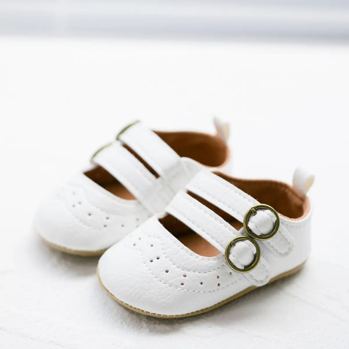 White PU Rubber Baby Shoes for Toddler Girls — feature 10
