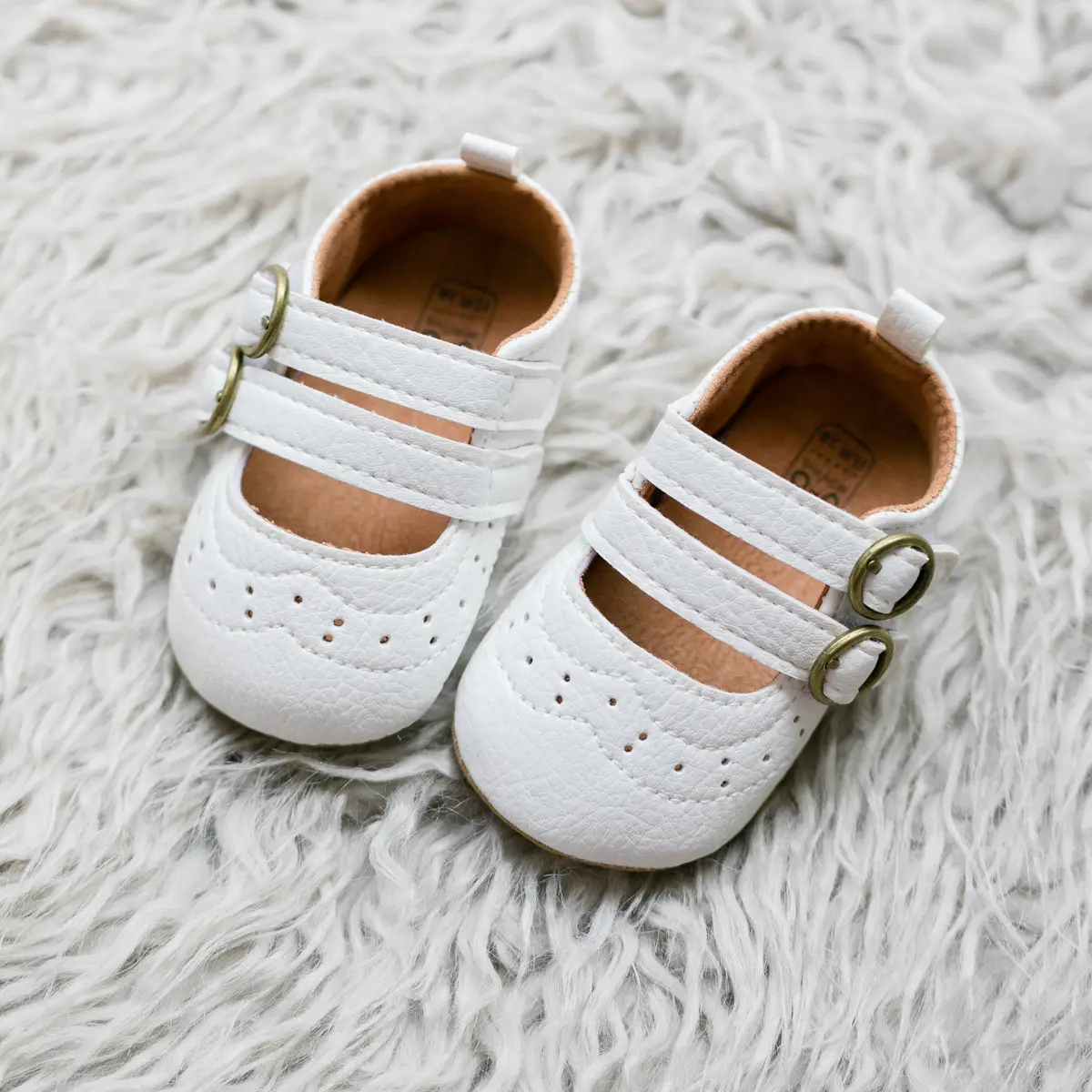 White PU Rubber Baby Shoes for Toddler Girls — feature 11