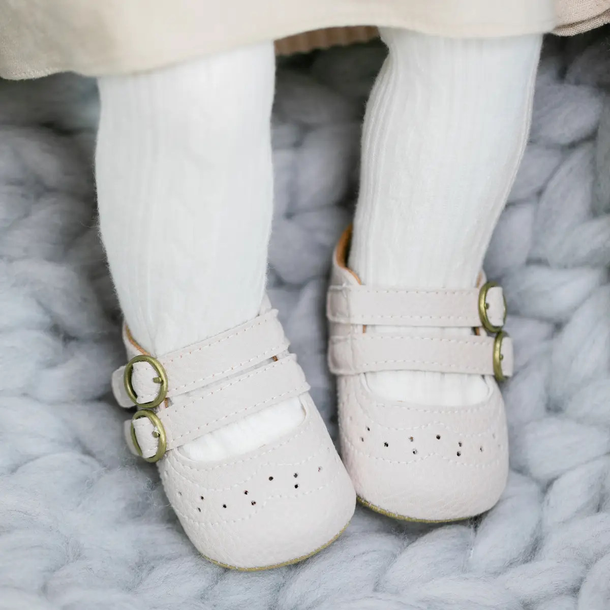 White PU Rubber Baby Shoes for Toddler Girls — feature 12