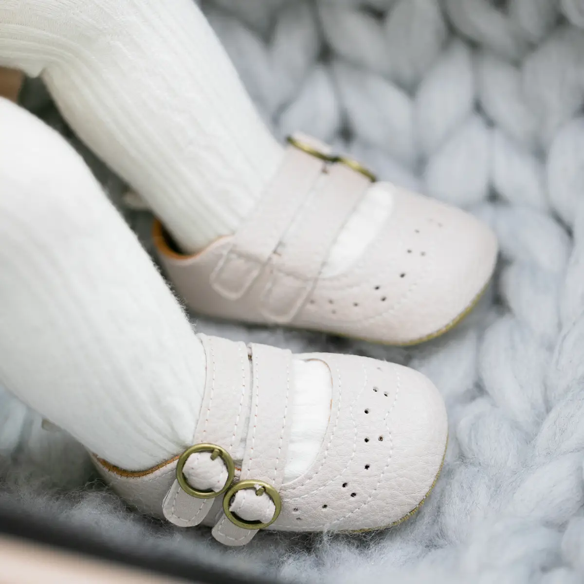 White PU Rubber Baby Shoes for Toddler Girls — feature 13