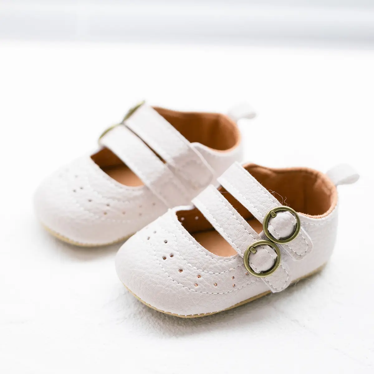 White PU Rubber Baby Shoes for Toddler Girls — feature 16