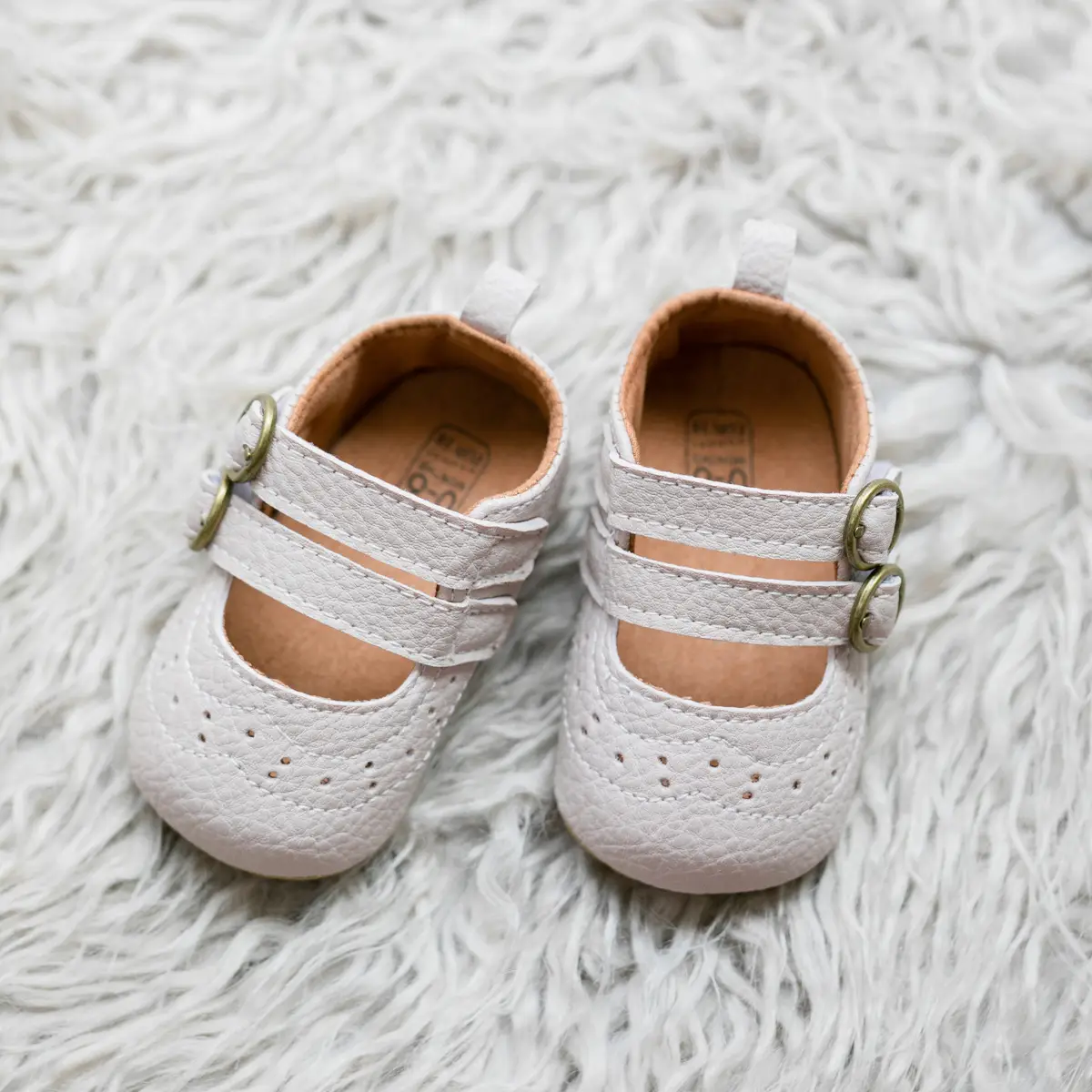 White PU Rubber Baby Shoes for Toddler Girls — feature 17