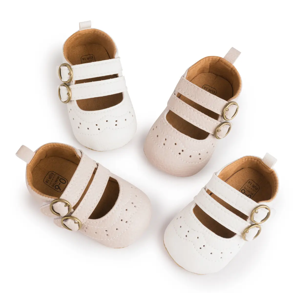 White PU Rubber Baby Shoes for Toddler Girls — feature 18