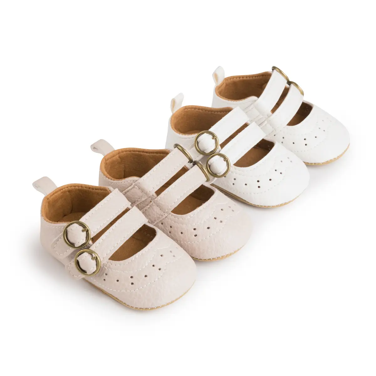 White PU Rubber Baby Shoes for Toddler Girls — feature 19
