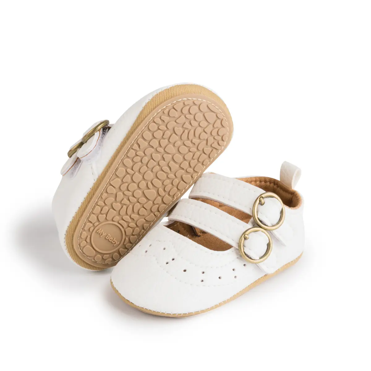 White PU Rubber Baby Shoes for Toddler Girls — feature 20