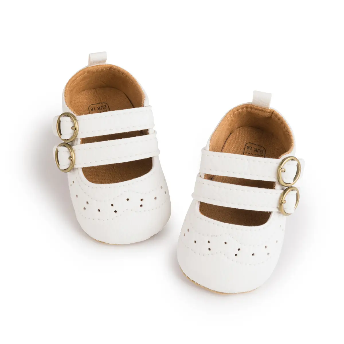 White PU Rubber Baby Shoes for Toddler Girls — feature 22