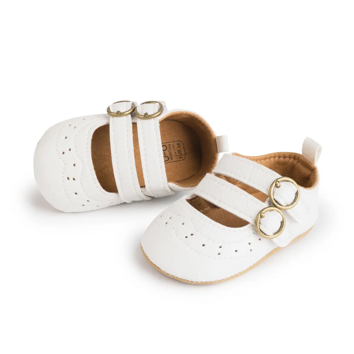 White PU Rubber Baby Shoes for Toddler Girls — feature 24