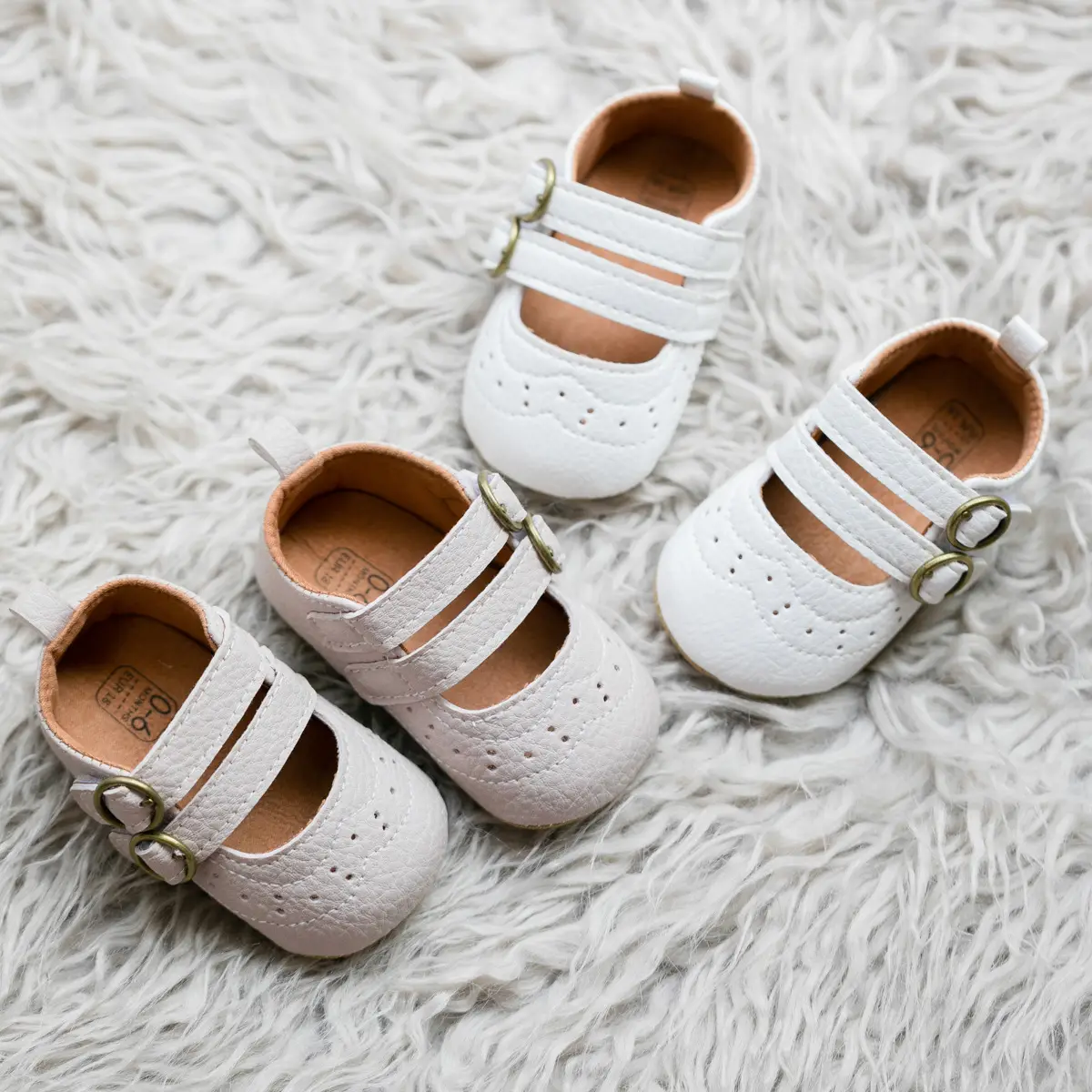 White PU Rubber Baby Shoes for Toddler Girls — feature 4