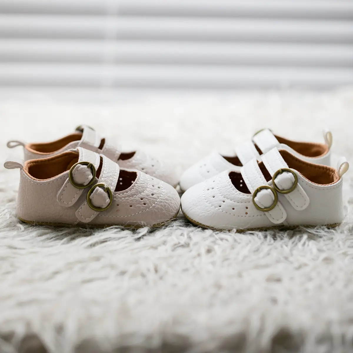 White PU Rubber Baby Shoes for Toddler Girls — feature 5