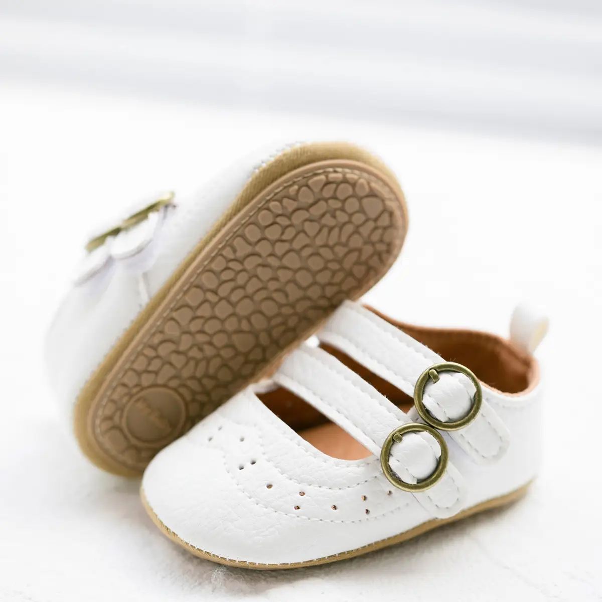 White PU Rubber Baby Shoes for Toddler Girls — feature 8