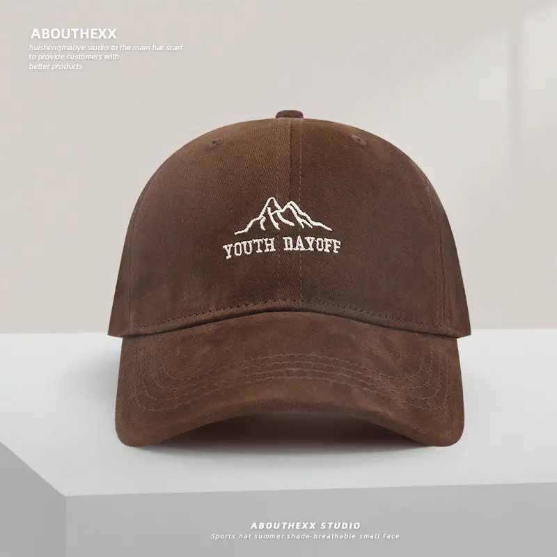 Women Letter Embroidered Baseball Cap Tan Large Head