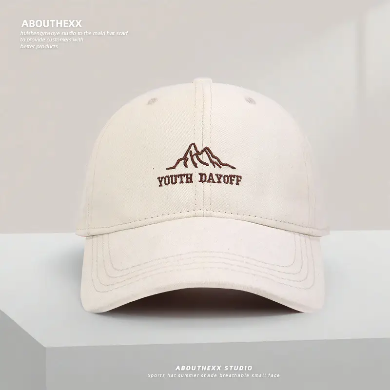 Women Letter Embroidered Baseball Cap Tan Large Head