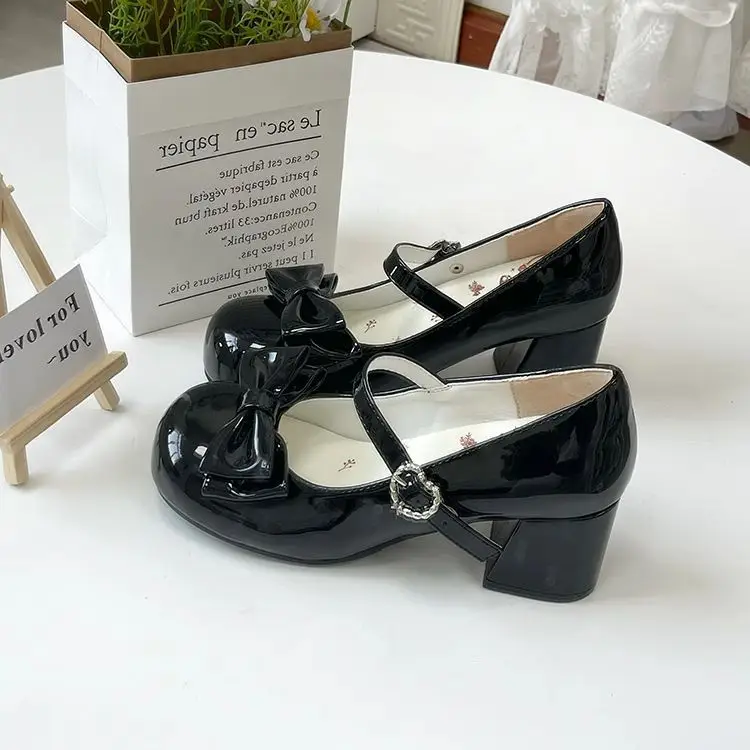 Mary Jane Slip-On Small Leather Shoes Jk Uniform Flats British Style Loafers for Women 2025 Bow Lolita — feature 12