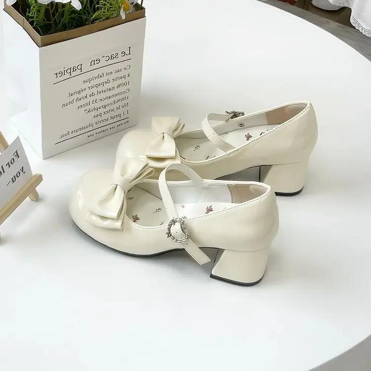 Mary Jane Slip-On Small Leather Shoes Jk Uniform Flats British Style Loafers for Women 2025 Bow Lolita — feature 13
