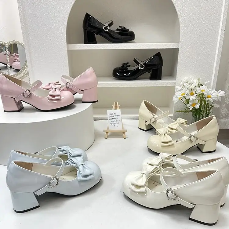 Mary Jane Slip-On Small Leather Shoes Jk Uniform Flats British Style Loafers for Women 2025 Bow Lolita — feature 3