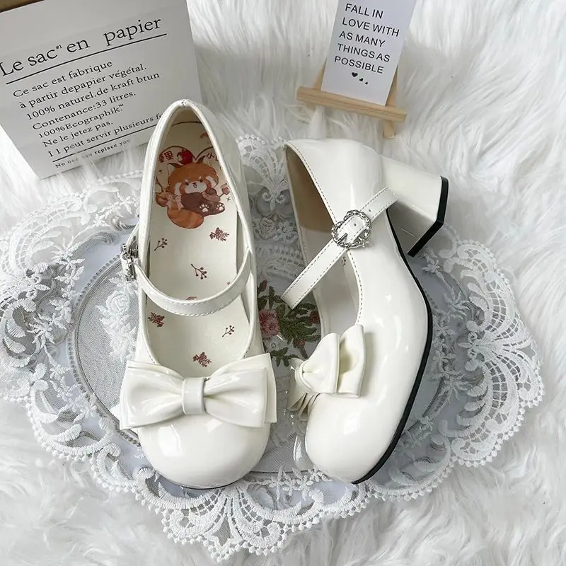 Mary Jane Slip-On Small Leather Shoes Jk Uniform Flats British Style Loafers for Women 2025 Bow Lolita - Image 2