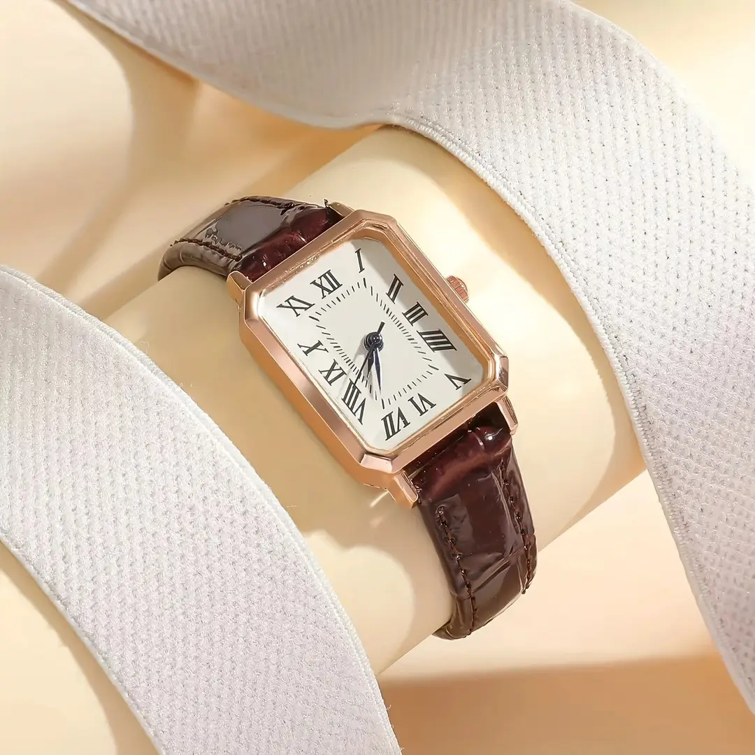 Manufacturer Spot Wholesale Watch Belt Fashion Light Luxury Quartz Watch Roman Scale Niche Square Women's Watch Women