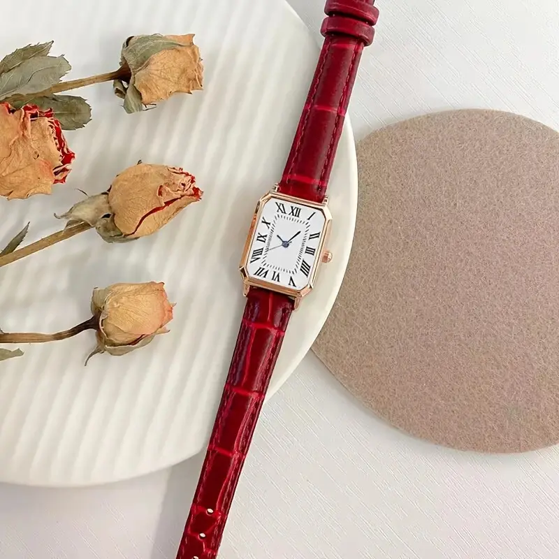 Manufacturer Spot Wholesale Watch Belt Fashion Light Luxury Quartz Watch Roman Scale Niche Square Women's Watch Women
