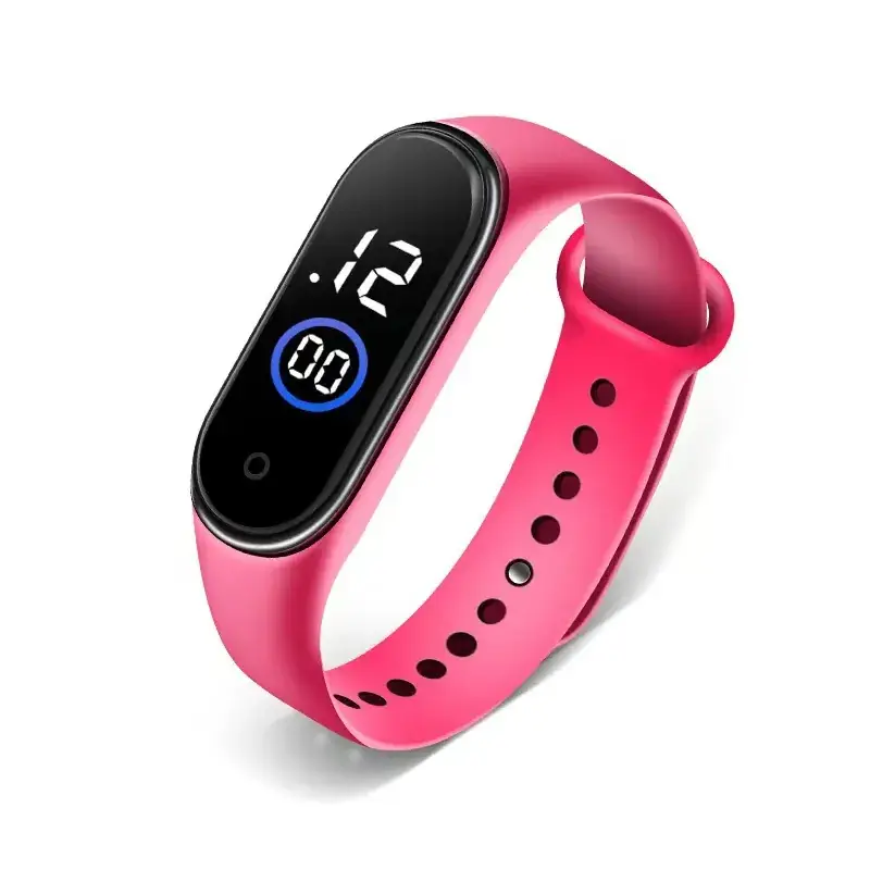 Tinted Digital Fitness Watch with Silicone Band