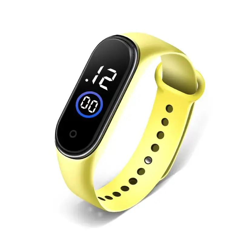 Tinted Digital Fitness Watch with Silicone Band
