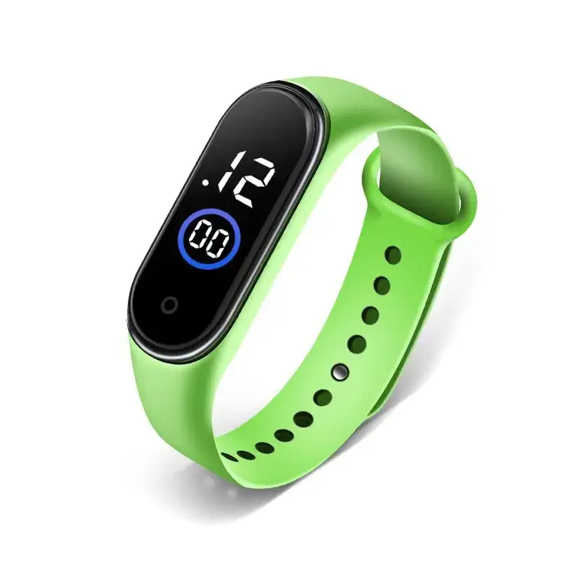 Tinted Digital Fitness Watch with Silicone Band