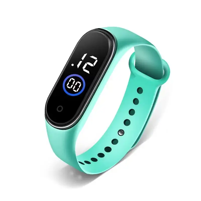 Tinted Digital Fitness Watch with Silicone Band