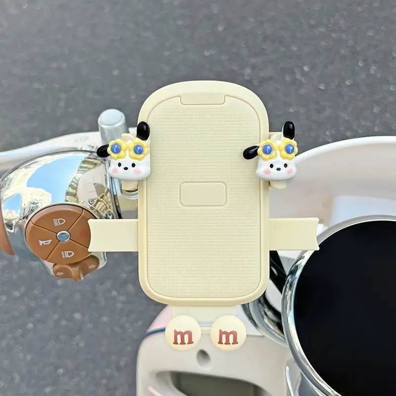 Electric Bike Mobile Phone Holder Pink & Green with Cute Bear Design