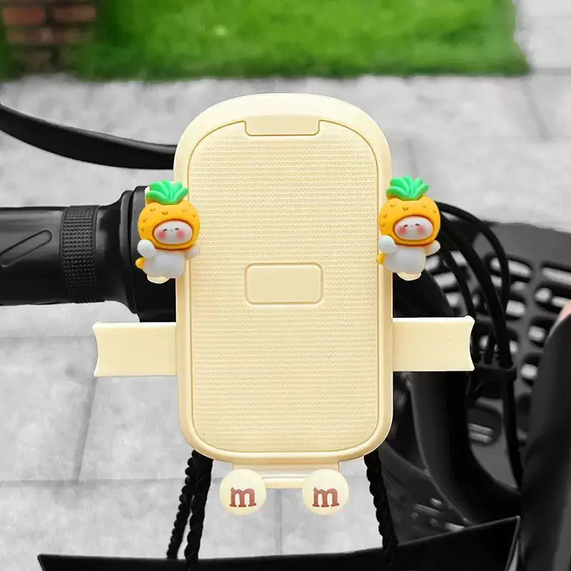 Electric Bike Mobile Phone Holder Pink & Green with Cute Bear Design