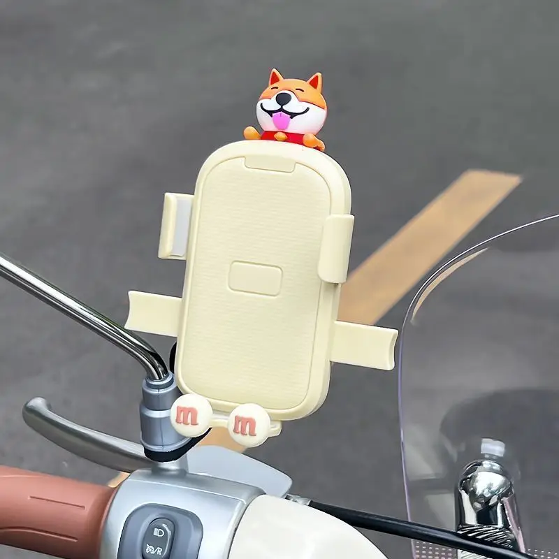 Electric Bike Mobile Phone Holder Pink & Green with Cute Bear Design