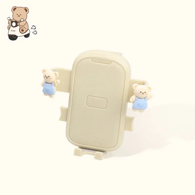 Electric Bike Mobile Phone Holder Pink & Green with Cute Bear Design